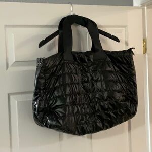 Black Quilted Tote Bag